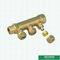 สองวิธีถึงหกวิธีเครื่องแยกน้ำทองเหลือง Manifolds สำหรับ Pex Pipe โลโก้ที่กำหนดเองสำหรับการจัดหาน้ำเย็น