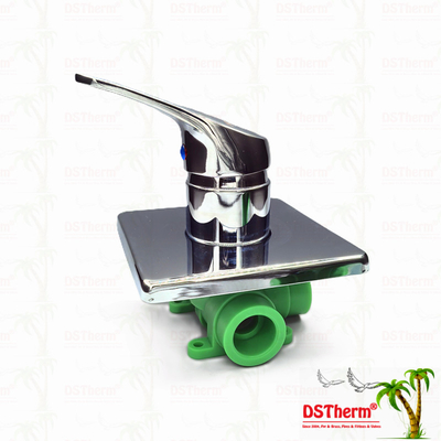 สามทาง Ppr โครม Plated Mixer วาล์วน้ําอาบน้ําด้วยแผ่นสี่เหลี่ยม 20-25mm