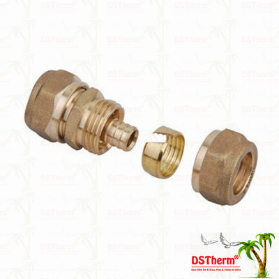 ข้อต่อเกลียวที่เท่ากันอุปกรณ์ทองเหลือง Pex สีทองเหลืองอุปกรณ์สกรูโลโก้ที่กำหนดเองน้ำหนักกลาง