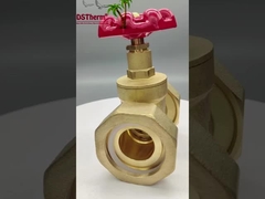 วาล์วประตูสหภาพทองแดงที่มีมือเหล็กเหล็กแดง ไหลสูง 1/2 