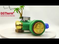 ท่อร่วม PPR พร้อมวาล์วบอล น้ำร้อนและน้ำเย็น สีฟ้า ท่อร่วม 3 ทาง โลโก้และสีที่กำหนดเอง 25 มม.