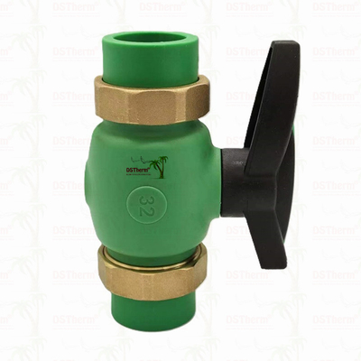 PPR Union Ball Valve ขอบเต็ม Ppr Double Union Ball Valve การติดตั้งที่เปิดเผย