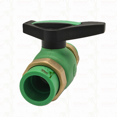 PPR Union Ball Valve ขอบเต็ม Ppr Double Union Ball Valve การติดตั้งที่เปิดเผย
