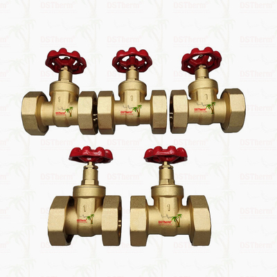 วาล์วประตูสหภาพทองแดงที่มีมือเหล็กเหล็กแดง ไหลสูง 1/2 "-4" ขนาดที่กําหนดเอง