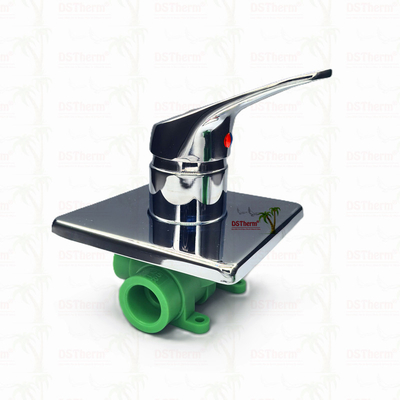 สามทาง Ppr โครม Plated Mixer วาล์วน้ําอาบน้ําด้วยแผ่นสี่เหลี่ยม 20-25mm
