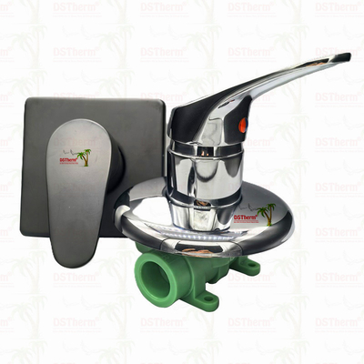 สามทาง Ppr โครม Plated Mixer วาล์วน้ําอาบน้ําด้วยแผ่นสี่เหลี่ยม 20-25mm