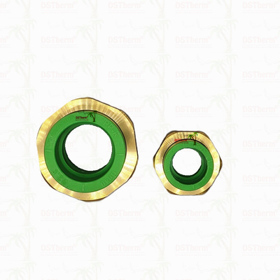 สีเขียว Ppr Double Head Threaded Union Double Union Connector ทนต่ออุณหภูมิสูง