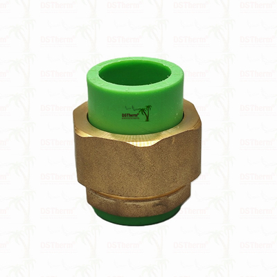 สีเขียว Ppr Double Head Threaded Union Double Union Connector ทนต่ออุณหภูมิสูง