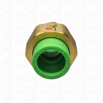 สีเขียว Ppr Double Head Threaded Union Double Union Connector ทนต่ออุณหภูมิสูง
