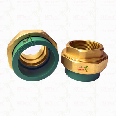 สีเขียว Ppr ชายและหญิงที่กําหนดเอง ทองแดง Threaded Union ทนทานต่อการกัดกร่อน