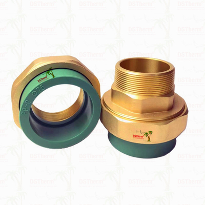 สีเขียว Ppr ชายและหญิงที่กําหนดเอง ทองแดง Threaded Union ทนทานต่อการกัดกร่อน