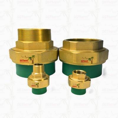 สีเขียว Ppr ชายและหญิงที่กําหนดเอง ทองแดง Threaded Union ทนทานต่อการกัดกร่อน