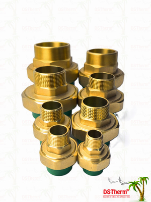 สีเขียว Ppr ชายและหญิงที่กําหนดเอง ทองแดง Threaded Union ทนทานต่อการกัดกร่อน