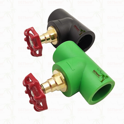 วาล์วหยุด PPR สีดํา พร้อมกระสุนสีโครม / ทองแดงที่ได้รับการรับรองจาก ISO 15784 Global Vlave 20-110mm