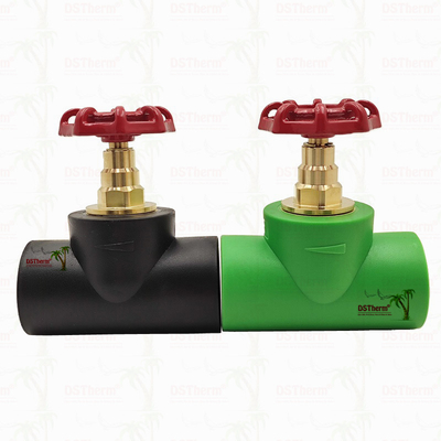 วาล์วหยุด PPR สีดํา พร้อมกระสุนสีโครม / ทองแดงที่ได้รับการรับรองจาก ISO 15784 Global Vlave 20-110mm