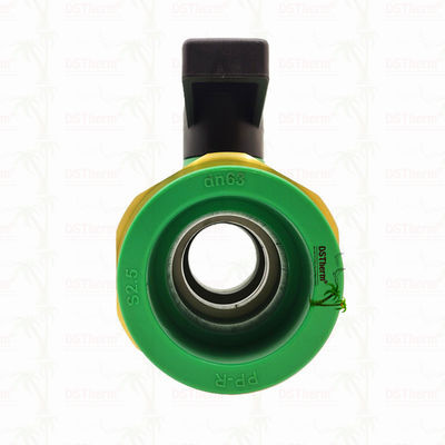 PPR Union Ball Valve ขอบเต็ม Ppr Double Union Ball Valve 20-63MM การติดตั้งที่เปิดเผย