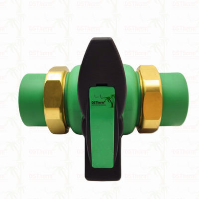 PPR Union Ball Valve ขอบเต็ม Ppr Double Union Ball Valve 20-63MM การติดตั้งที่เปิดเผย