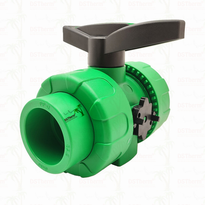 Lock Ball PPR Double Union Ball Valve With Plastic Ball S2.5 20-63MM โลโก้ที่กําหนดเอง