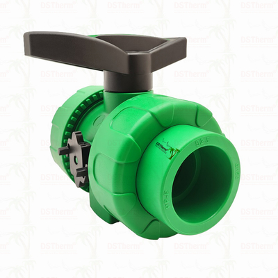 Lock Ball PPR Double Union Ball Valve With Plastic Ball S2.5 20-63MM โลโก้ที่กําหนดเอง