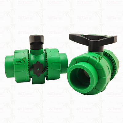 Lock Ball PPR Double Union Ball Valve With Plastic Ball S2.5 20-63MM โลโก้ที่กําหนดเอง