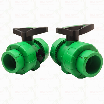 Lock Ball PPR Double Union Ball Valve With Plastic Ball S2.5 20-63MM โลโก้ที่กําหนดเอง