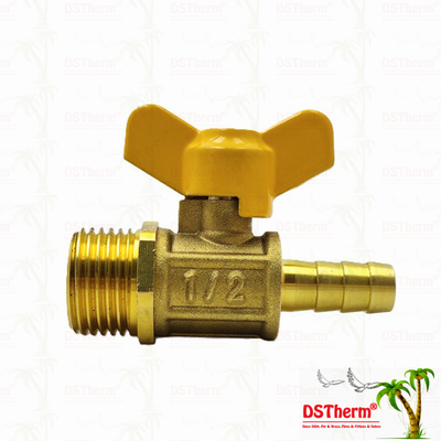 ชาย Threaded Butterfly Handle ทองเหลือง วาล์วแก๊ส วาล์วแก๊ส วาล์วลูกก๊าซ