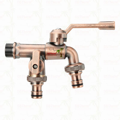 ช่องออกสองสวน Bibcocks ทองเหลือง Faucet ทองเหลือง วาลล์ตู้น้ํา 1/2 "-1"