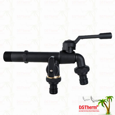 สปูตยาว หนักงานทองแดง Double Outlet Tap Extension Tap ทองแดง Bibcock 1/2 "* 3/4" * 3/4"