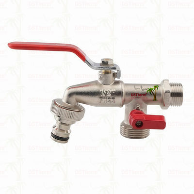 กลาง คลาสสิก มหาวิทยาลัย Double Outlet Bibcocks ทองเหลือง Faucet ทองเหลือง Tap 1/2 "* 3/4" * 3/4" - 1 "* 3/4" * 3/4 "