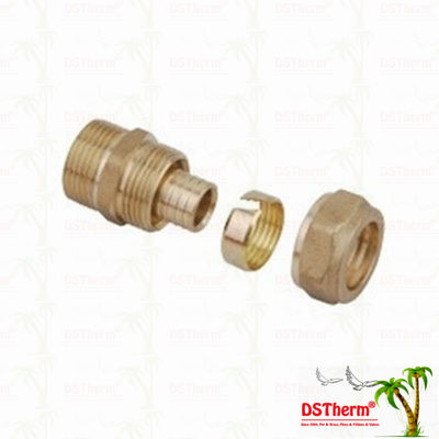 ข้อต่อเกลียวที่เท่ากันอุปกรณ์ทองเหลือง Pex สีทองเหลืองอุปกรณ์สกรูโลโก้ที่กำหนดเองน้ำหนักกลาง