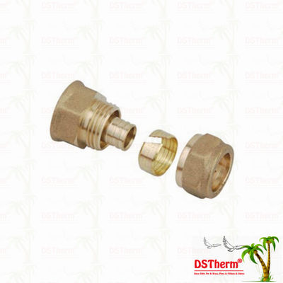 ข้อต่อเกลียวที่เท่ากันอุปกรณ์ทองเหลือง Pex สีทองเหลืองอุปกรณ์สกรูโลโก้ที่กำหนดเองน้ำหนักกลาง
