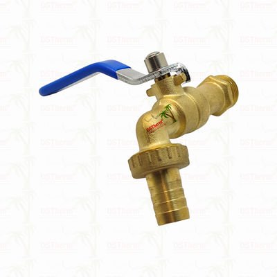 Gold Plated Heavy Duty Classic Blue Iron Handle Bibcocks Spout Faucet Spigot Water Tap 1/2"