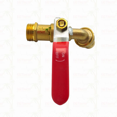 ทองเหลือง Plated Heavy Duty คลาสสิค แขนเหล็กสีแดง Bibcocks น้ําอัดน้ํา Spout Faucet Spigot 1/2 "