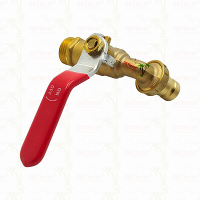 ทองเหลือง Plated Heavy Duty คลาสสิค แขนเหล็กสีแดง Bibcocks น้ําอัดน้ํา Spout Faucet Spigot 1/2 "