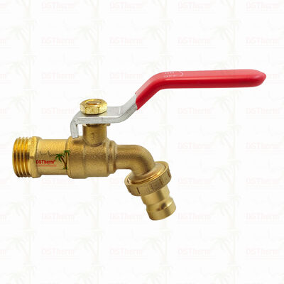 ทองเหลือง Plated Heavy Duty คลาสสิค แขนเหล็กสีแดง Bibcocks น้ําอัดน้ํา Spout Faucet Spigot 1/2 "