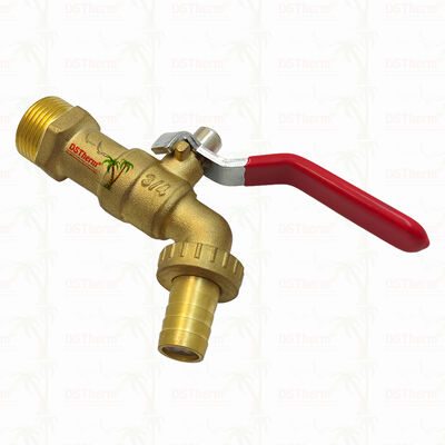 ทองคํา Plated Heavy Duty คลาสสิค แขนเหล็กสีแดง Bibcocks น้ํา Spout ช่องน้ํา Spigot น้ําระบายน้ํา 3/4 "