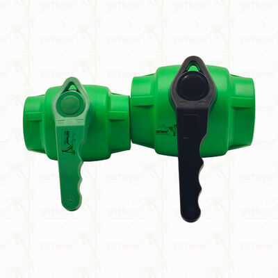 วาล์วลูกบอล PPR พร้อมด้ามจับแบบคลื่นและลูกบอลทองเหลืองสำหรับระบบประปา 20-63 มม. ปรับแต่งได้