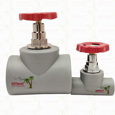 วาล์วหยุด PPR ที่เคลือบด้วยโครมสีเทา ด้วยกล่องทองแดง Global Vlave 20-110mm