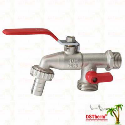กลาง คลาสสิก มหาวิทยาลัย Double Outlet Bibcocks ทองเหลือง Faucet ทองเหลือง Tap 1/2 